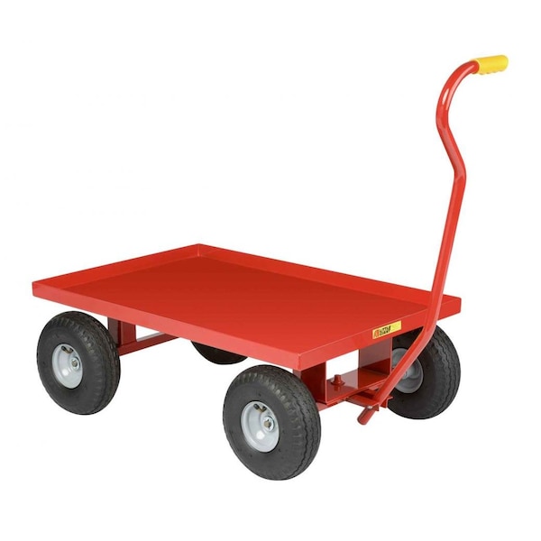 Wagon Trucks, Steel Deck, 1200 lbs, 8" Solid Rubber, 1-1/2" Lip Deck